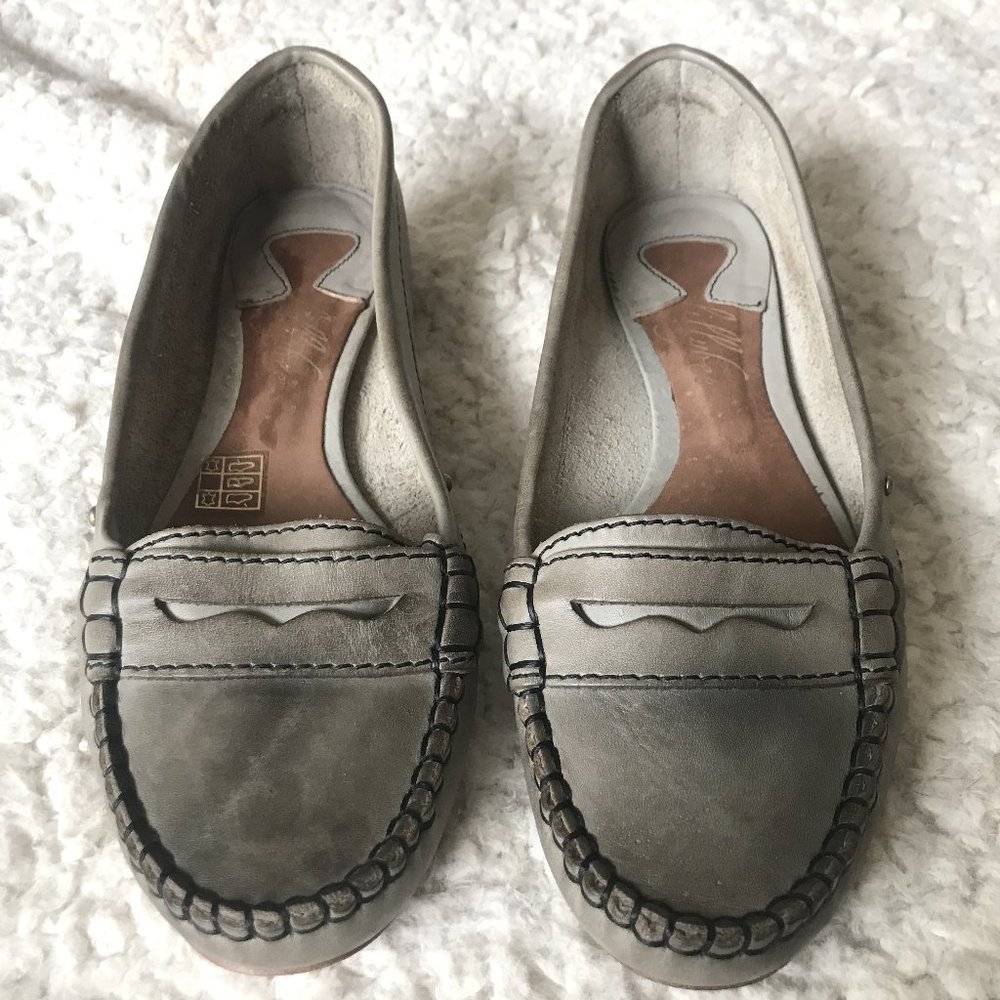 Lilybee Grey Leather Loafers